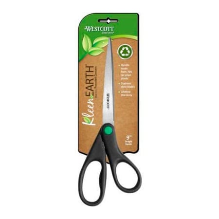 Acme United Westcott 13138 KleenEarth Recycled Scissors, Black, 9" 13138